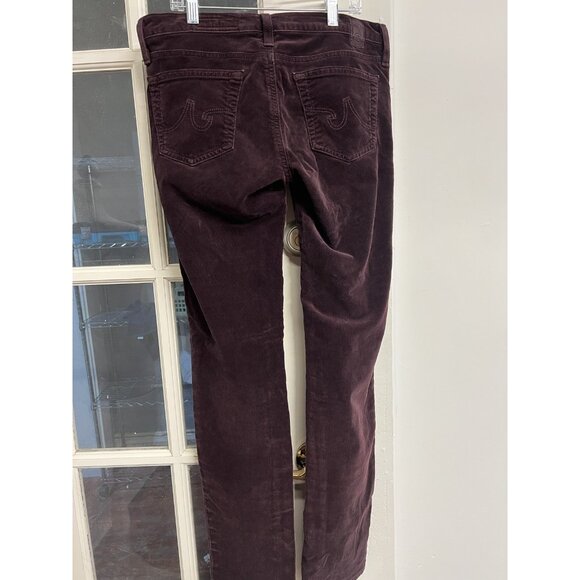 AG Adriano Goldschmied Women’s 27 The Stevie Slim Pants Maroon Corduroy Trousers - Picture 5 of 9